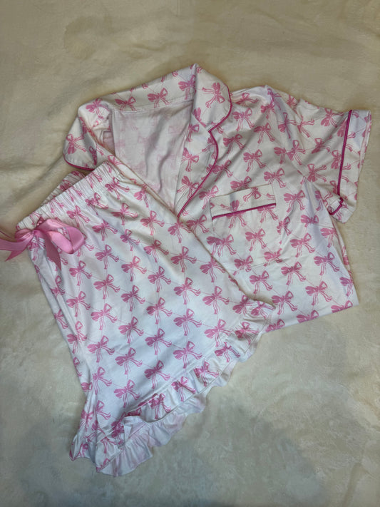 Cuddled Up in Bows Pajama Set