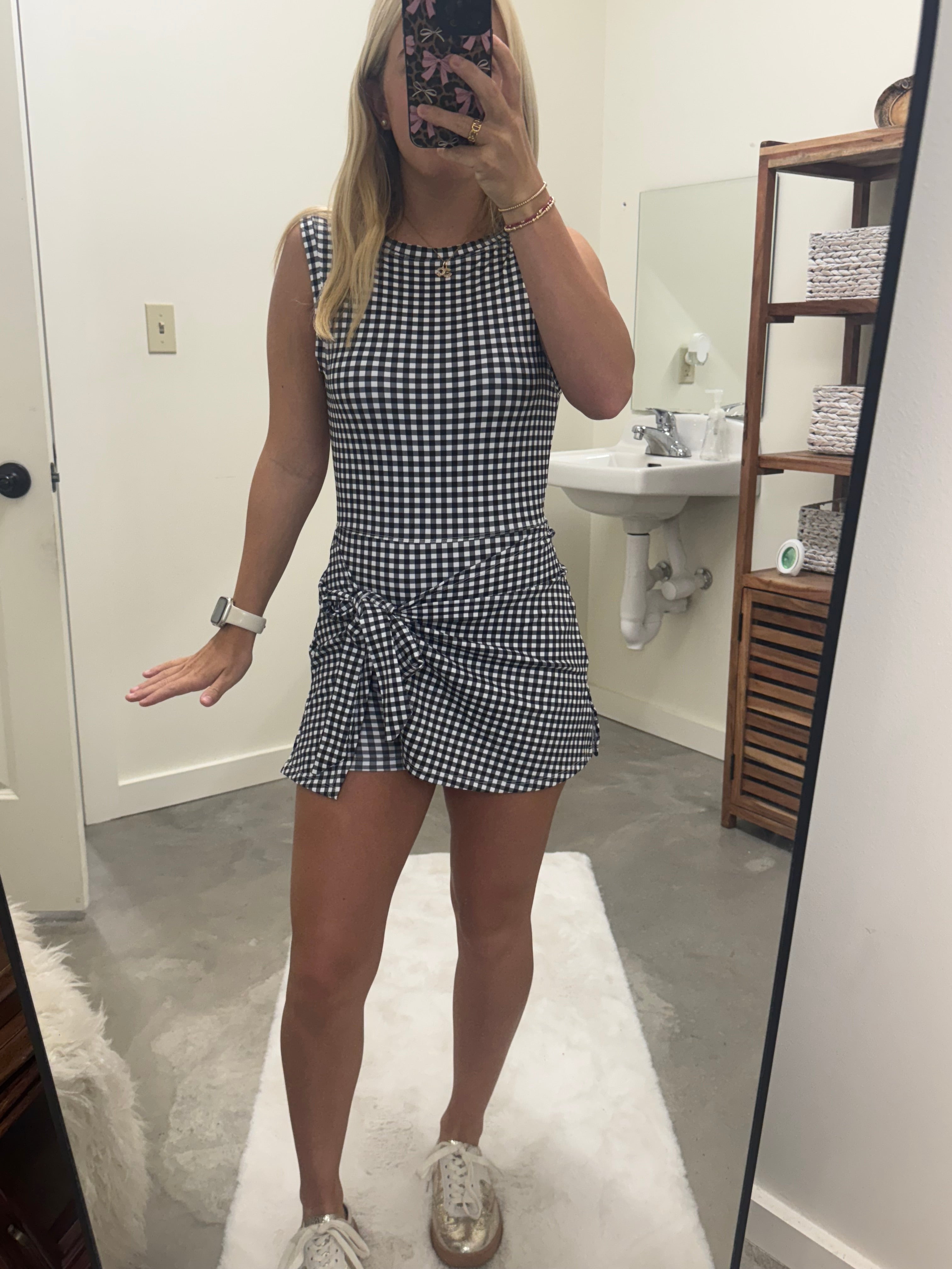 Black Gingham Athletic Dress