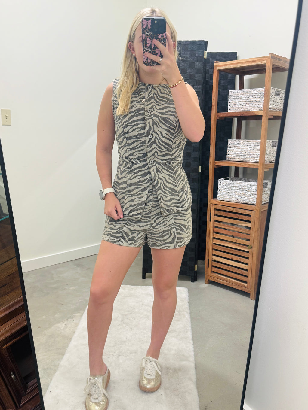 Neutral Tiger Denim Set