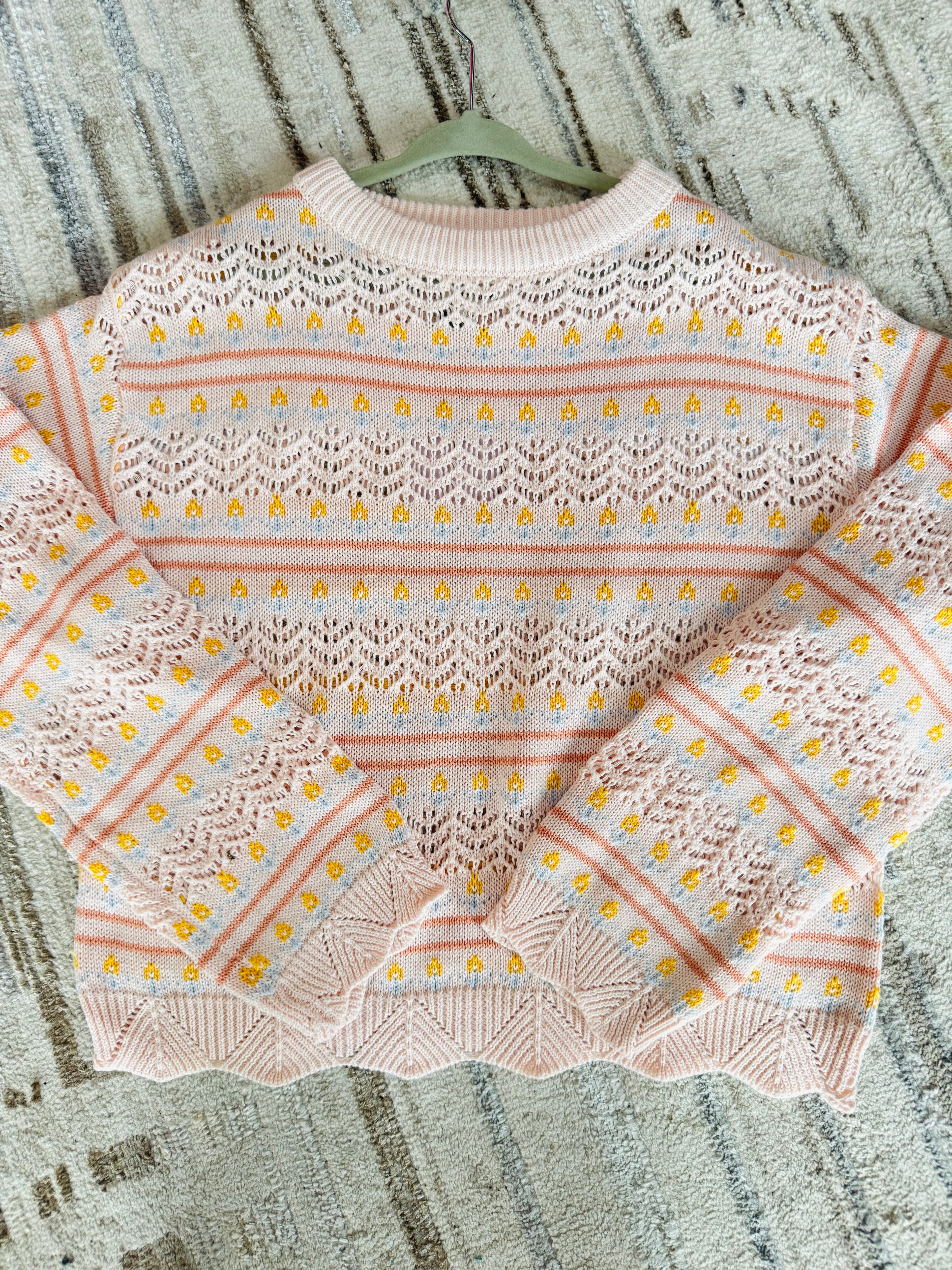 Floral Pointelle Sweater