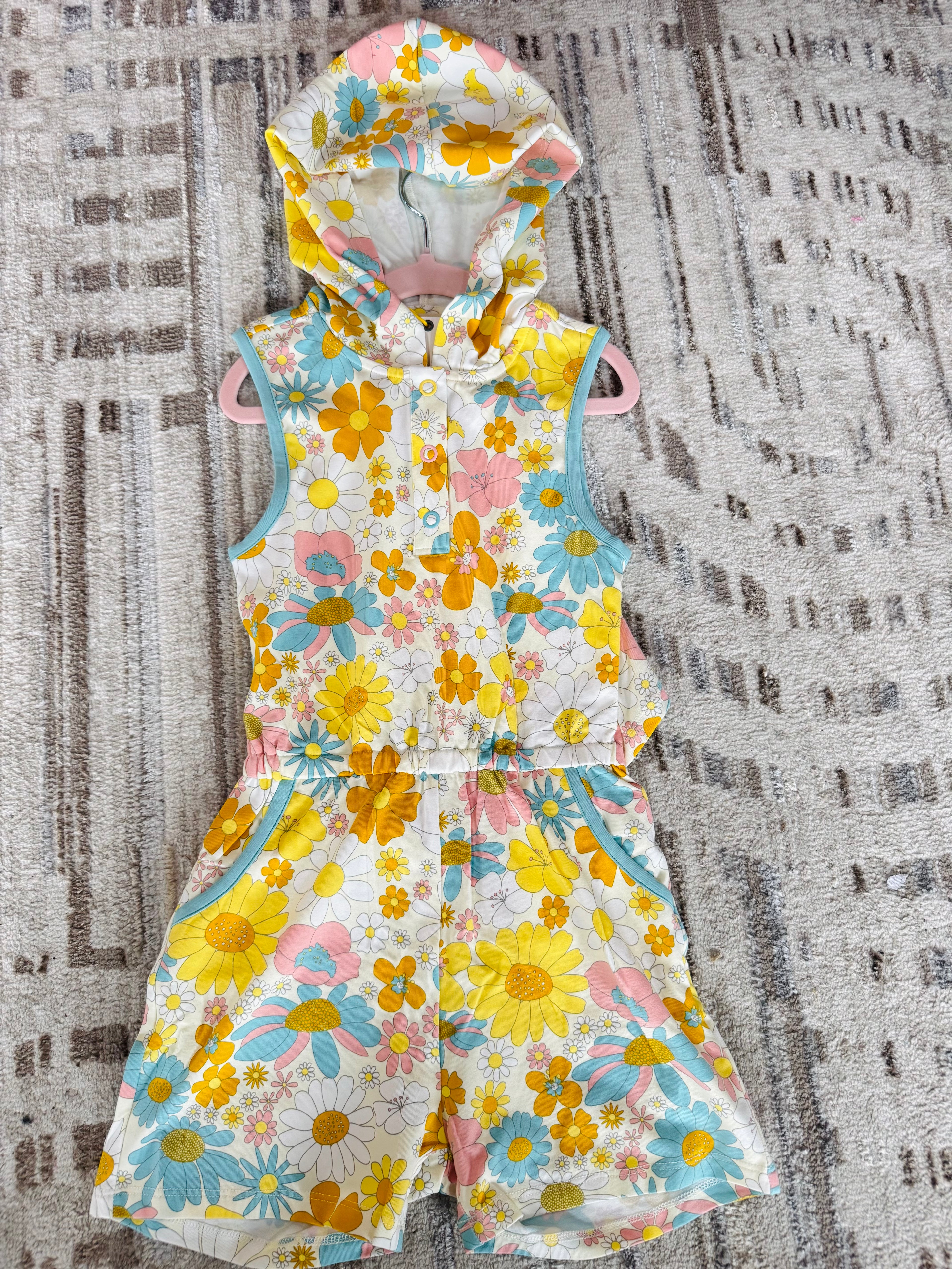Flower Romper with Back Cutout