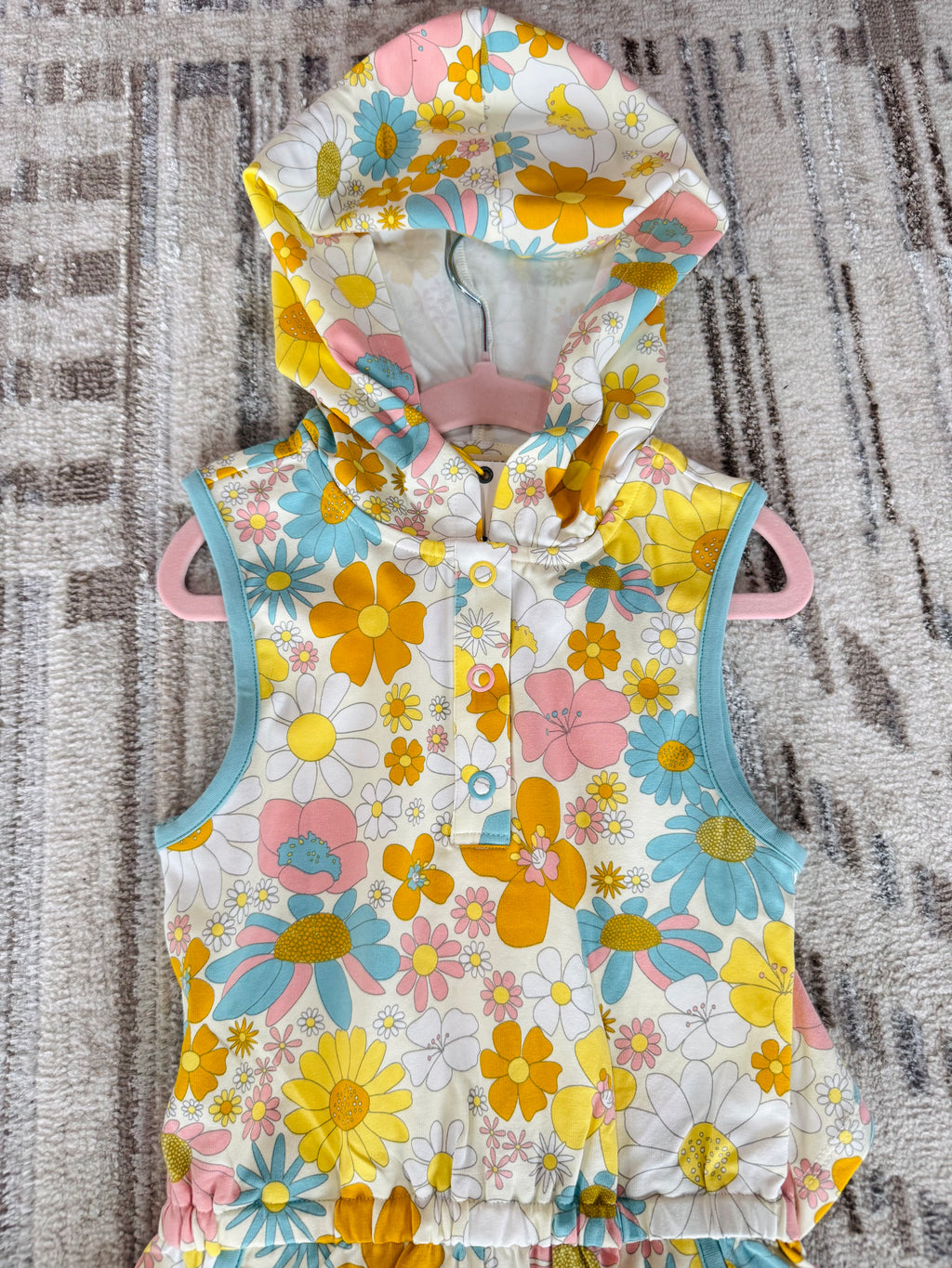 Flower Romper with Back Cutout