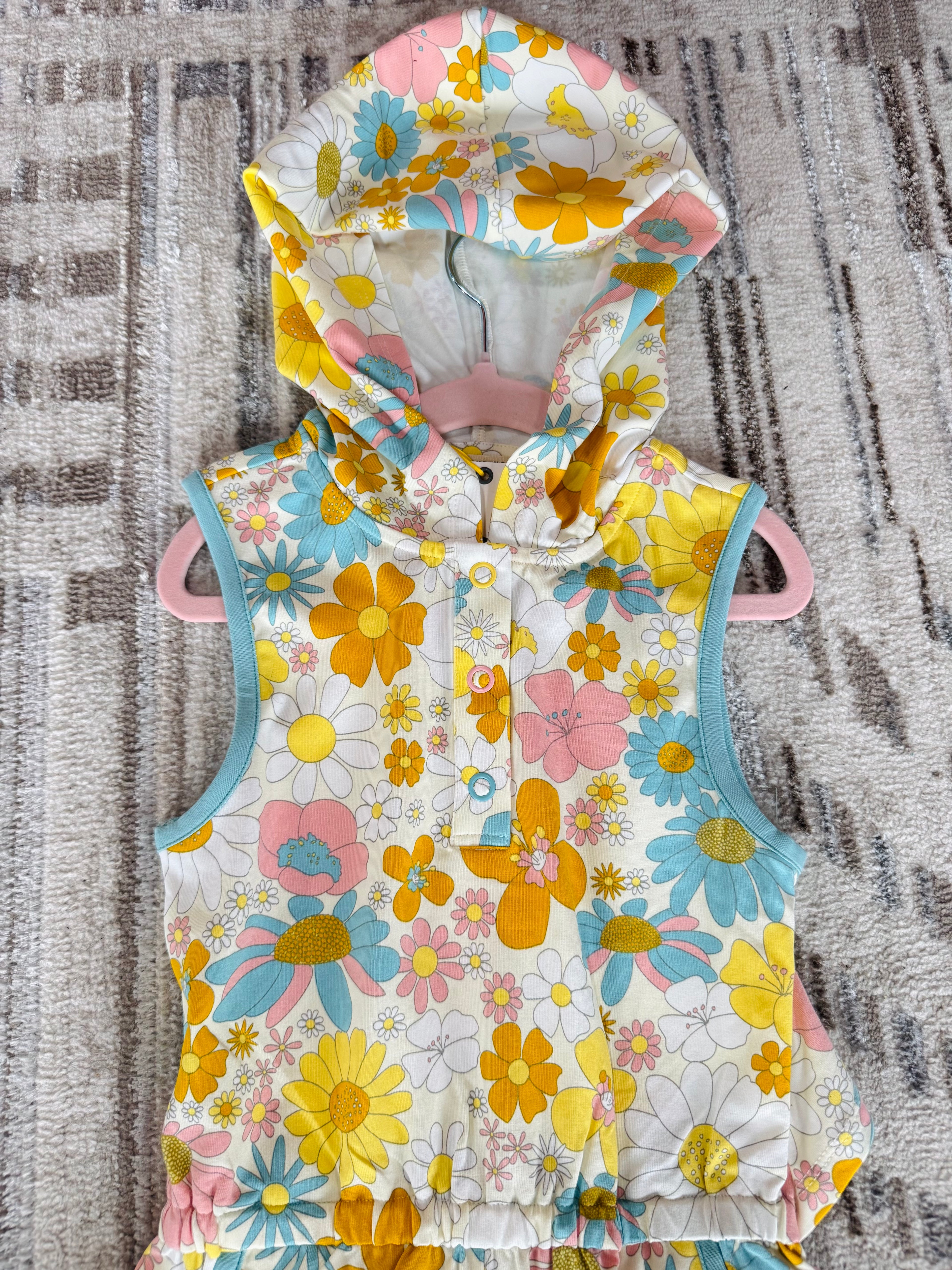 Flower Romper with Back Cutout