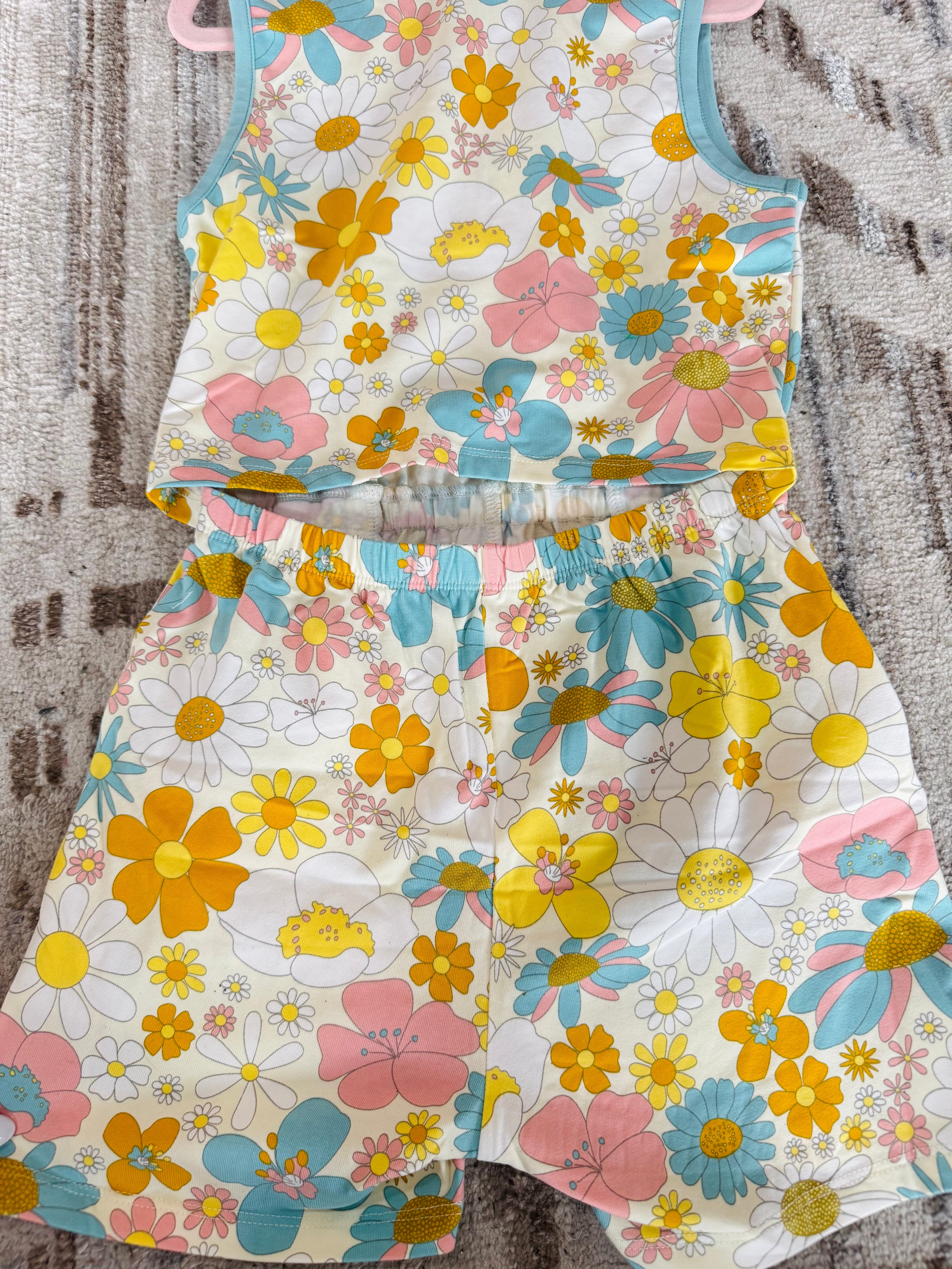 Flower Romper with Back Cutout