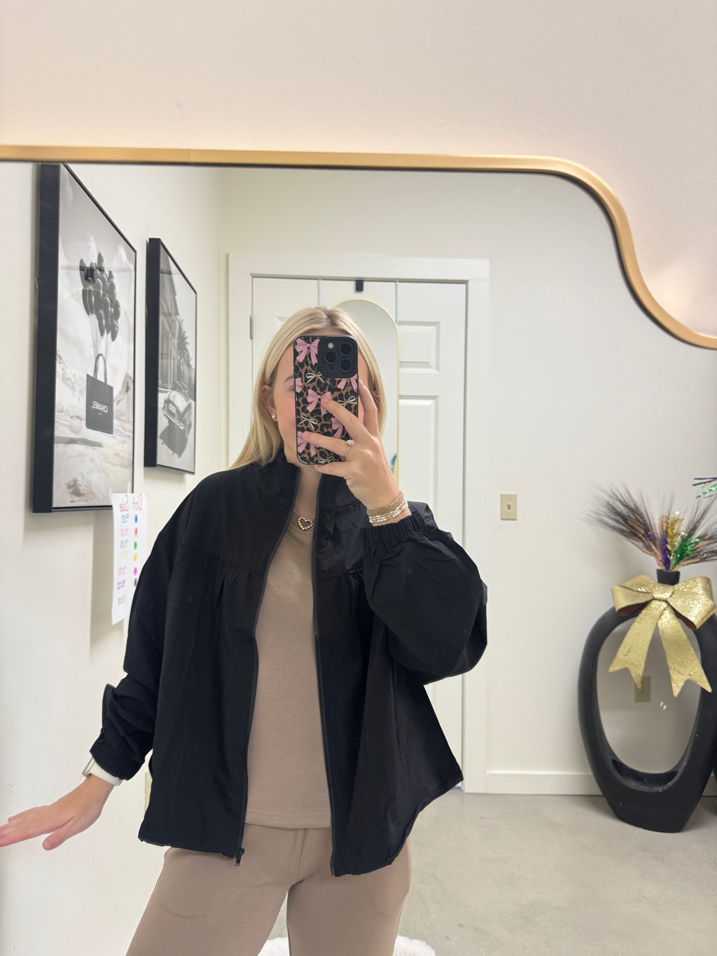 Black Athletic Wind Jacket