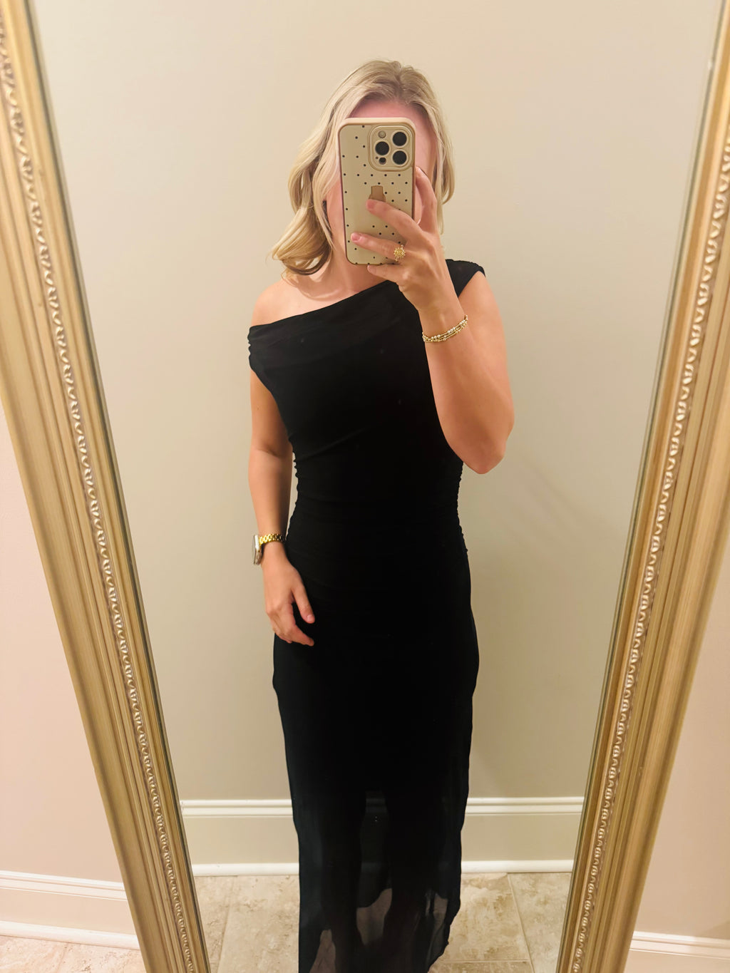Black Asymmetrical Sheer Mini Dress
