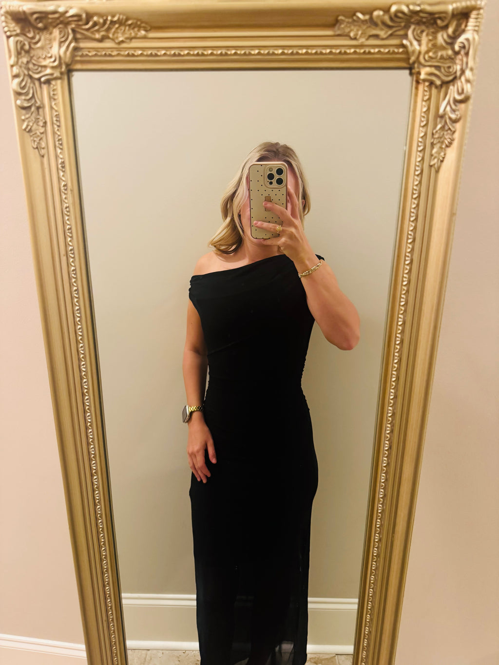 Black Asymmetrical Sheer Mini Dress