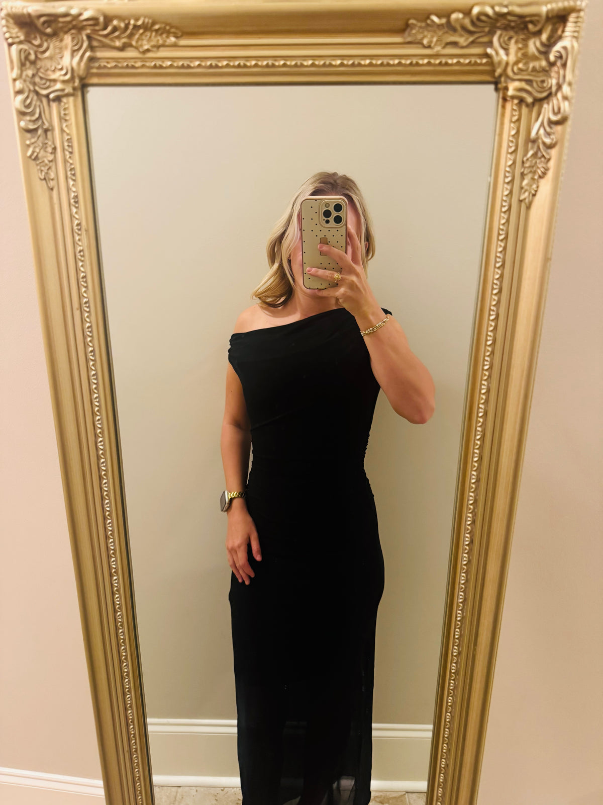 Black Asymmetrical Sheer Mini Dress