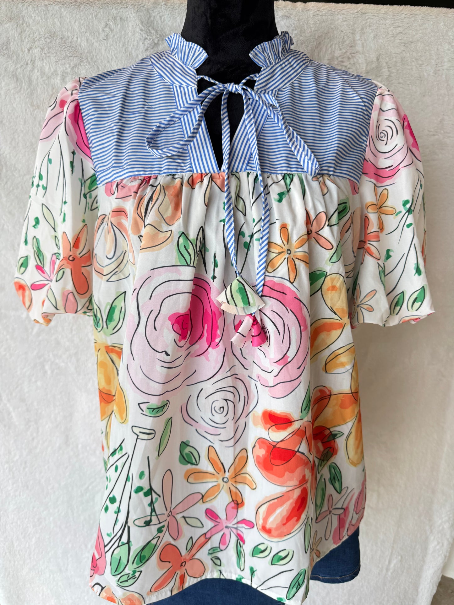 Floral Me Fancy Yoke Top