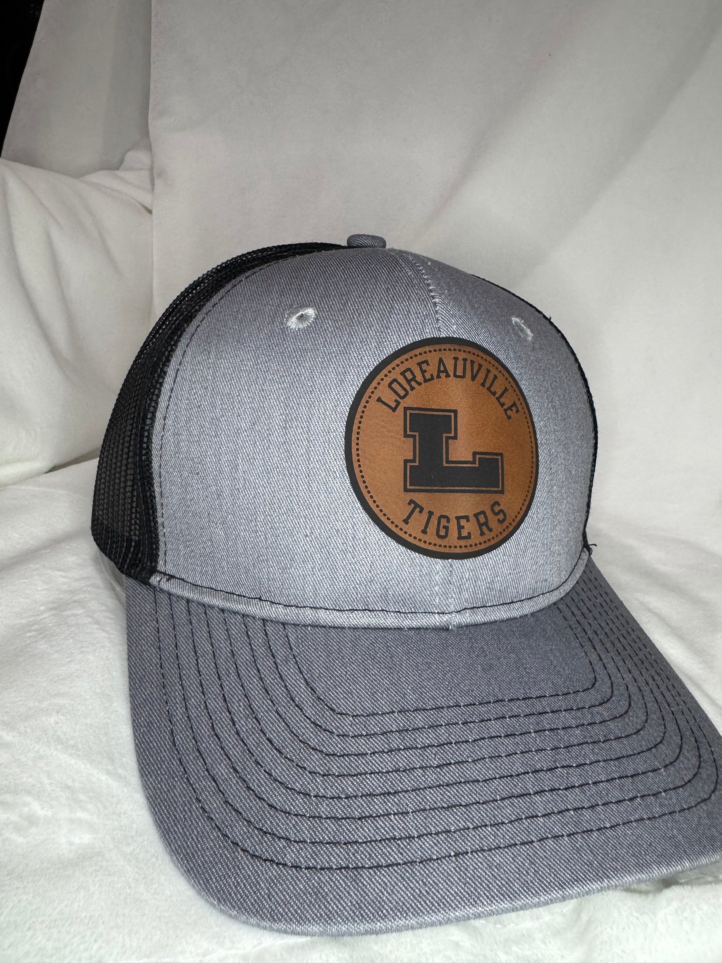 Loreauville Tigers Leather Patch Mesh Back Cap