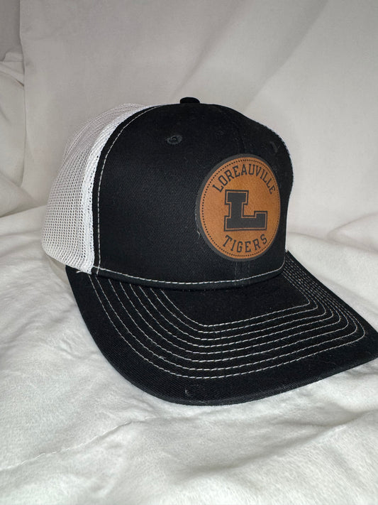 Loreauville Tigers Leather Patch Mesh Back Cap