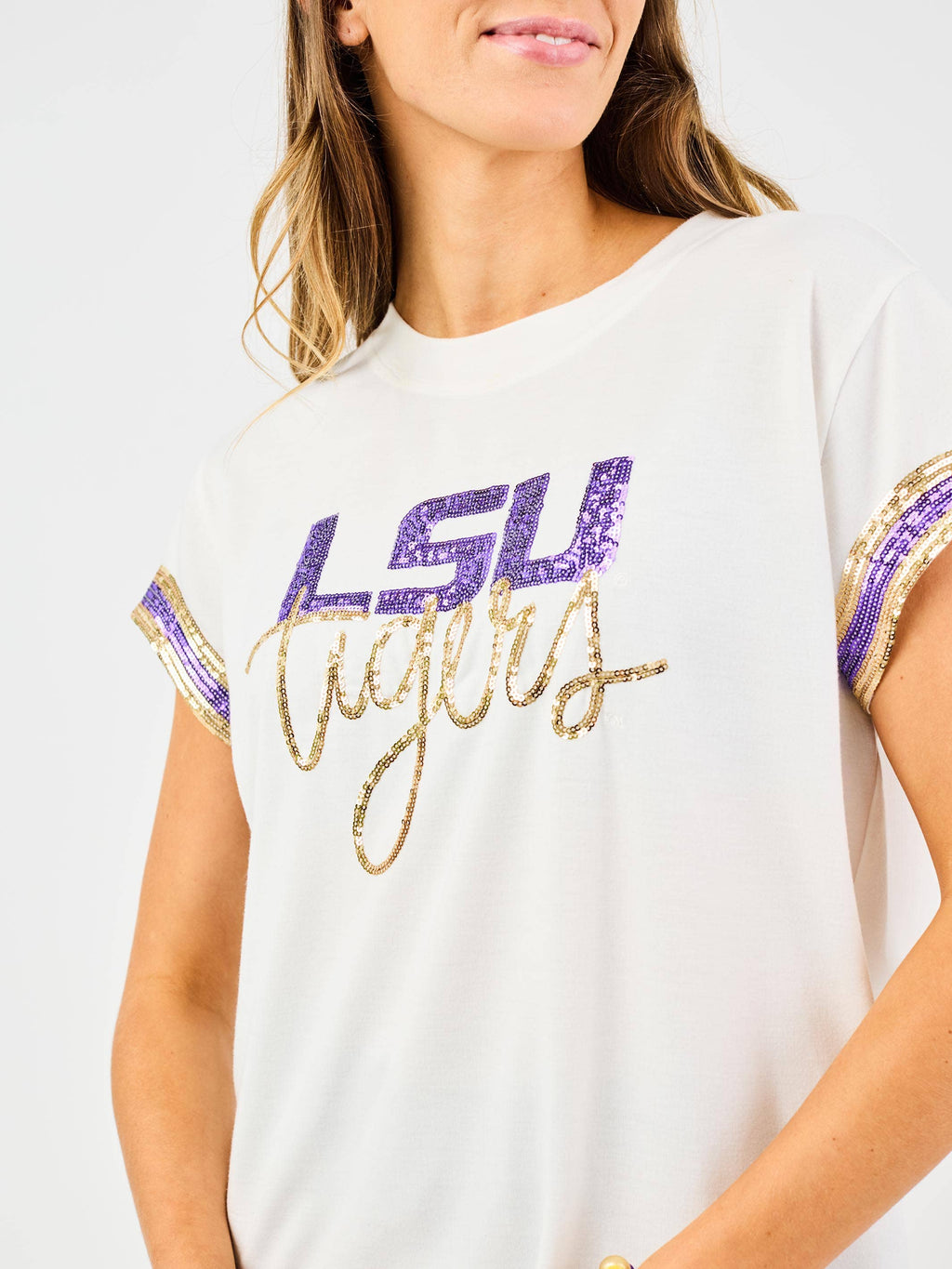 White LSU Tiger Top