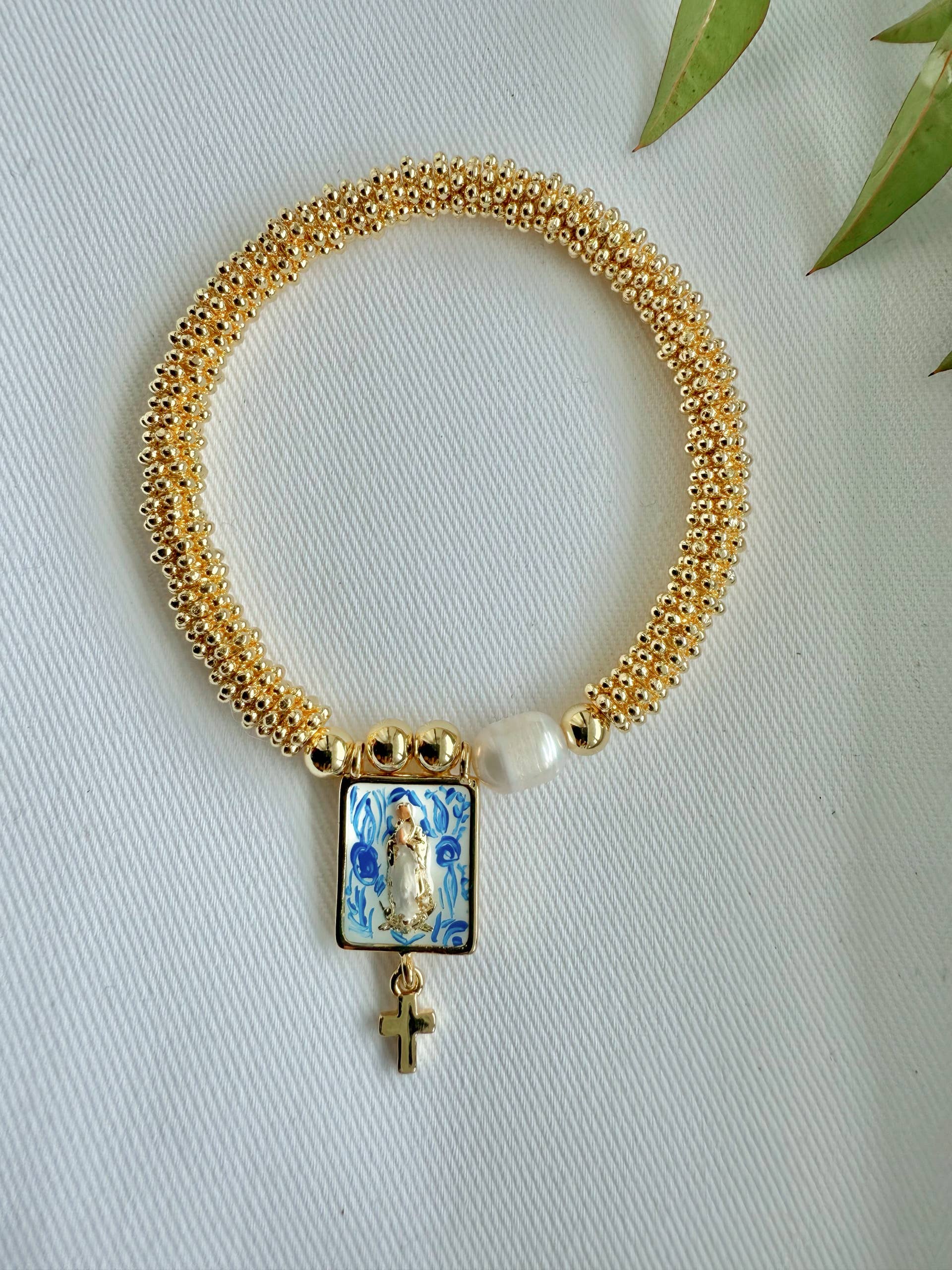 Mary in Blue China Bracelet
